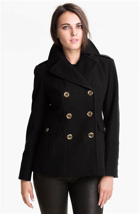 michael kors womens peacoat size large|Michael Kors Women's Double.